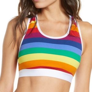 TomboyX Racerback Pride Bra, 3X, Rainbow